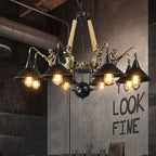 Epoch Vintage Trumpet Chandelier Black Metal Living Room/Restaurant