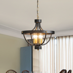 Silva Vintage LED Pendant Light Matte Black Metal Dining Room
