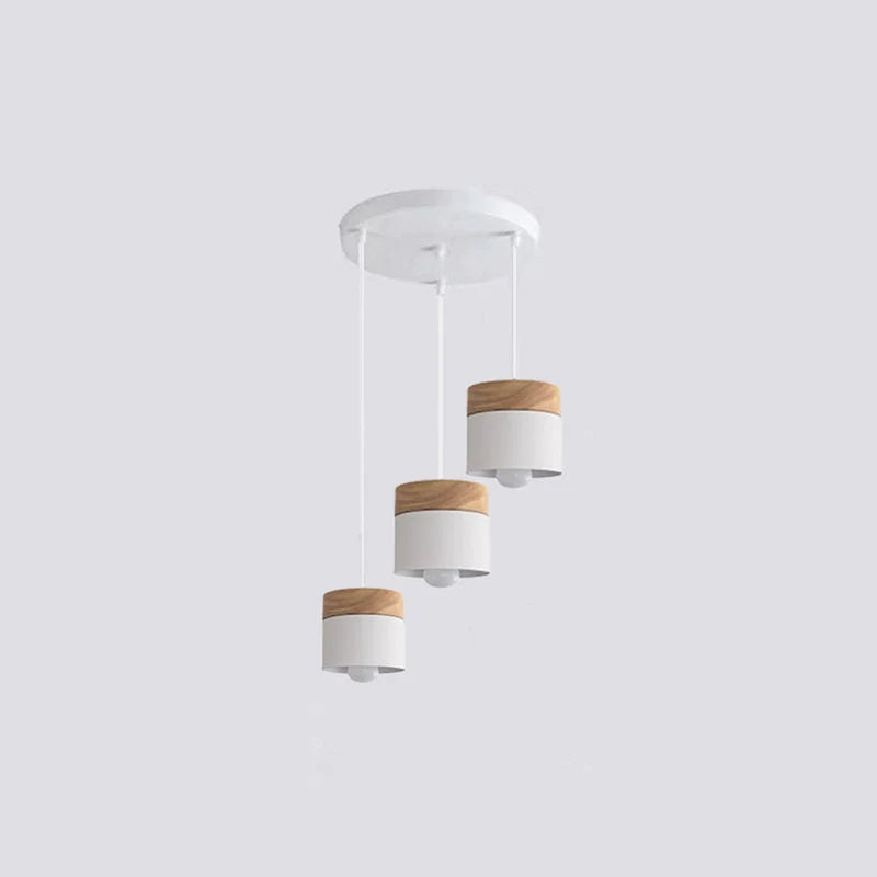 Valentina Modern Can Shape Metal/Wood Pendant Light