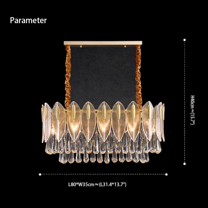 Arisha Luxury Feather Crystal Chandelier, Living Room