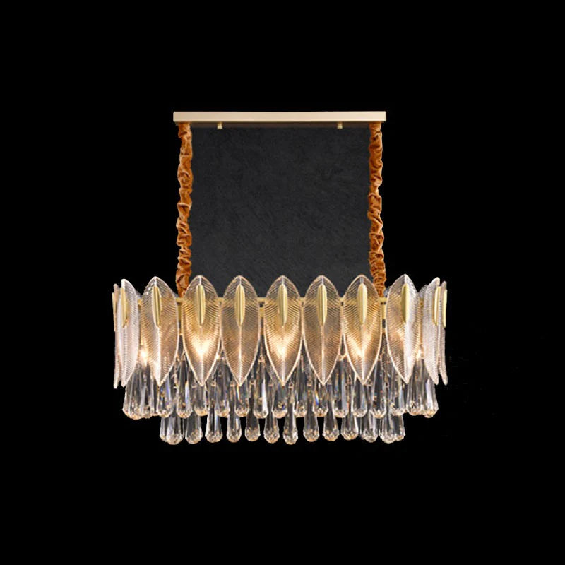 Arisha Luxury Feather Crystal Chandelier, Living Room