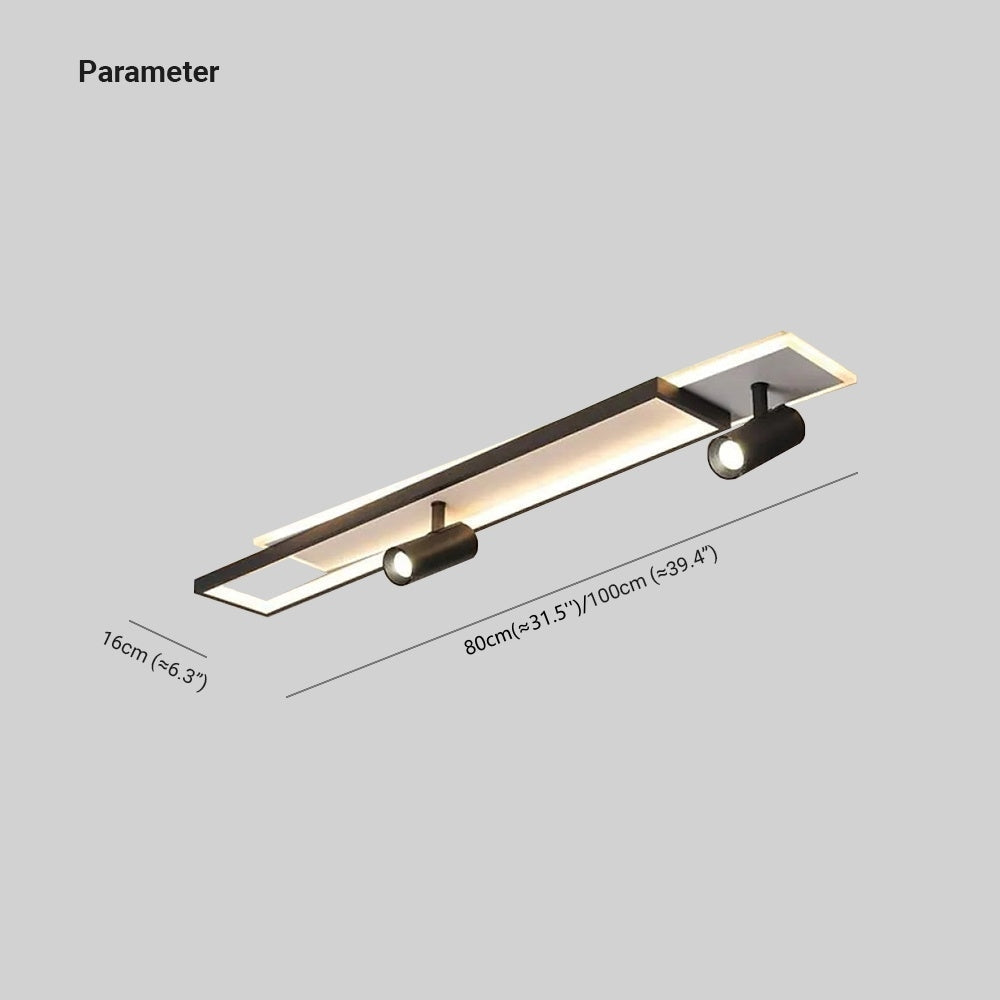 Aim Modern Geometric Ceiling Light with Spotlight, Black&White