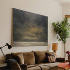 Moody Gold Charcoal Landscape Oil Painting