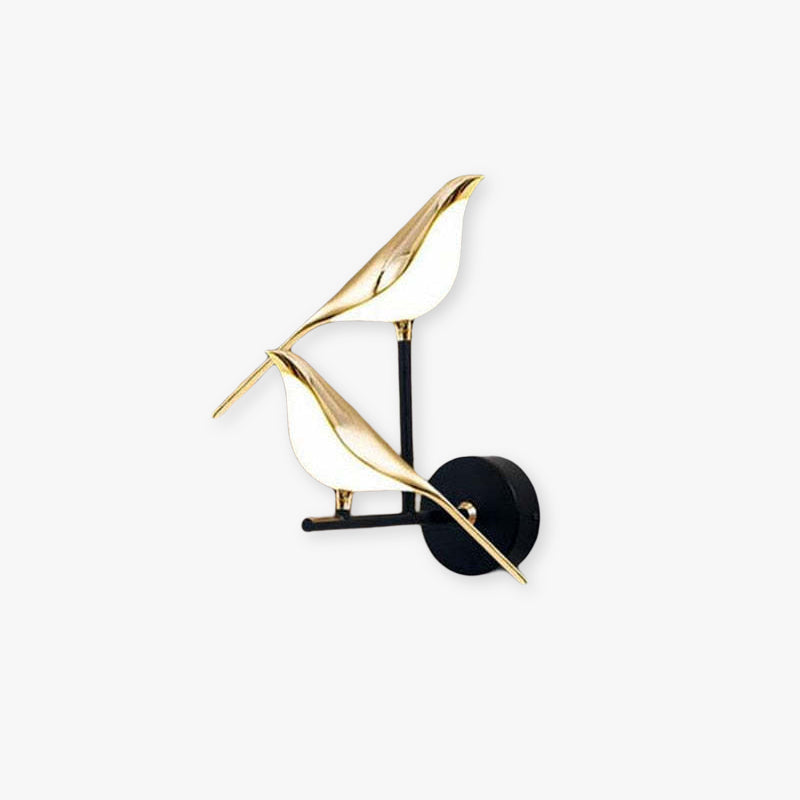Arisha Minimalist Magpie Bird Metal Wall Lamp, Bedroom