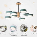 Arisha Art Deco Pendant Light, White/Green/Grey,Metal/Wood