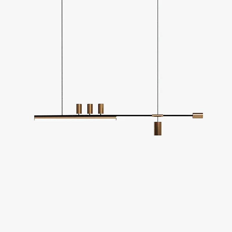 Arisha Modern Minimalist Liner  Pendant Light, Gold/Black 5 Head