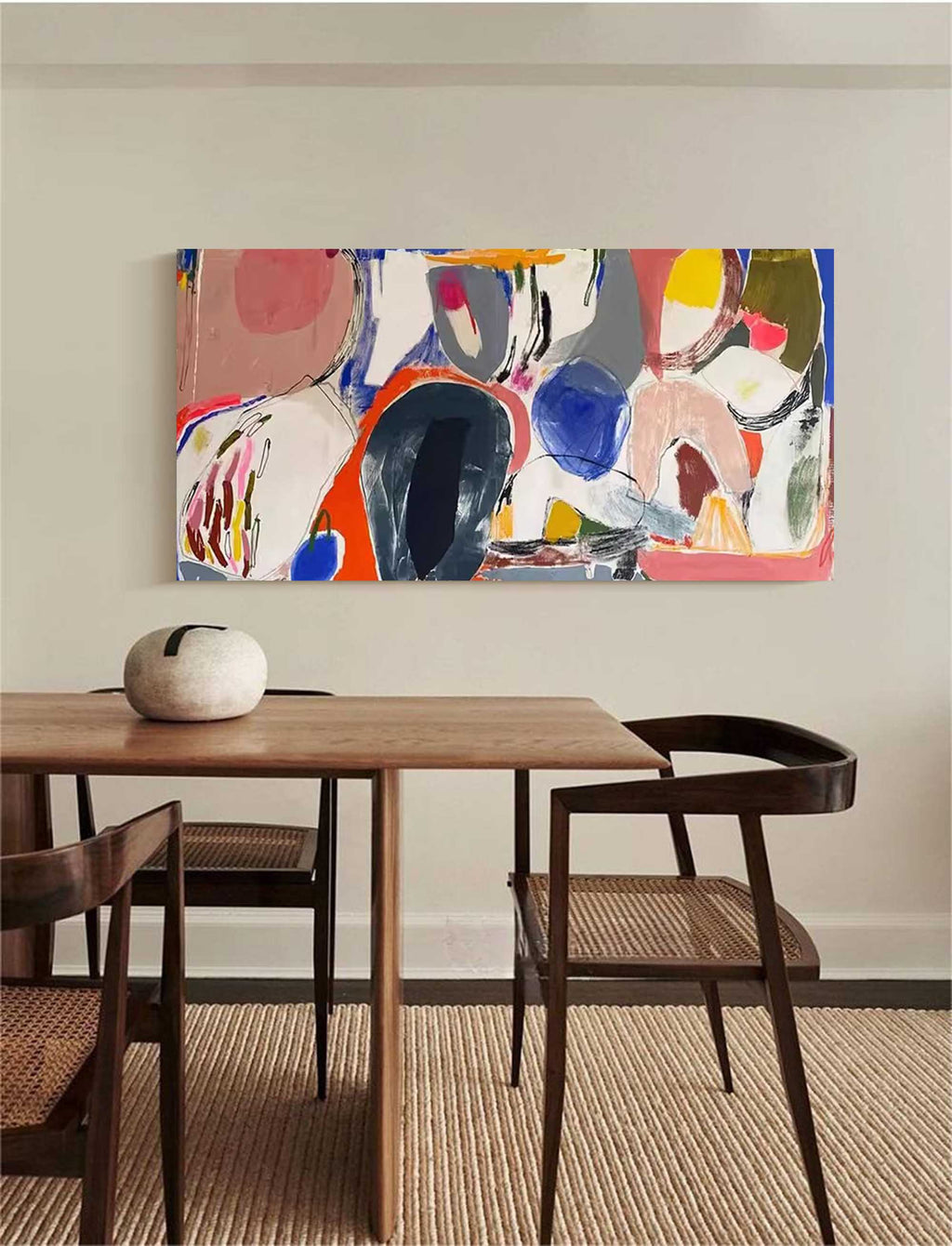 Abstract Expressionist Oil Painting Bold Colorful