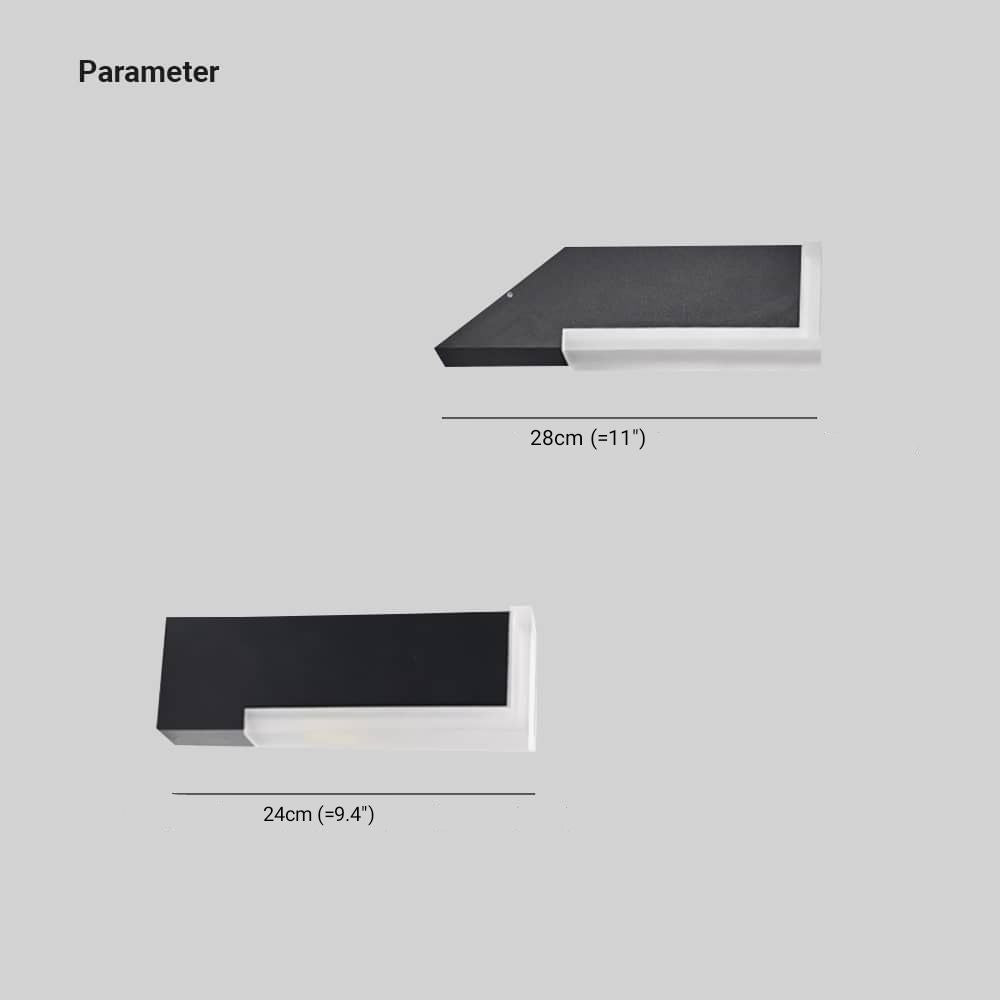 Ray Modern Geometric Outdoor Wall Lamp, Black