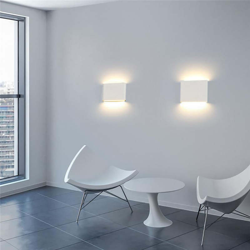 Bastro Modern Rectagulart Waterproof Outdoor Wall Lamp, Black/White