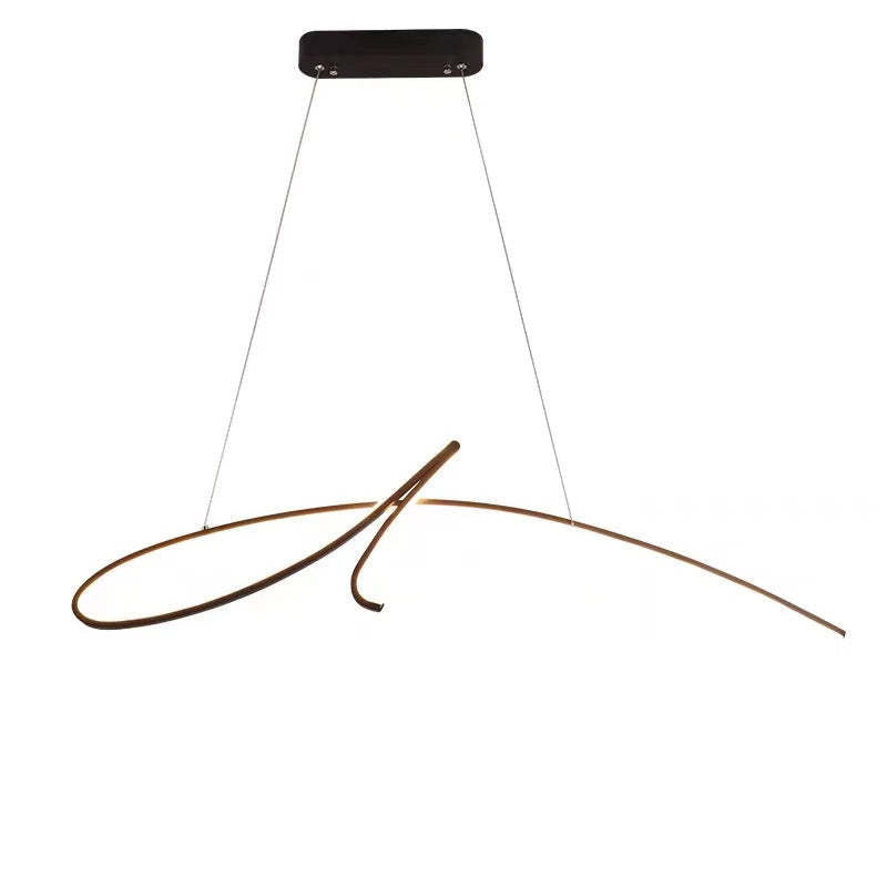 Arisha Pendant Light Irregular-curved Modern, Metal, Black/Gold, Restaurant