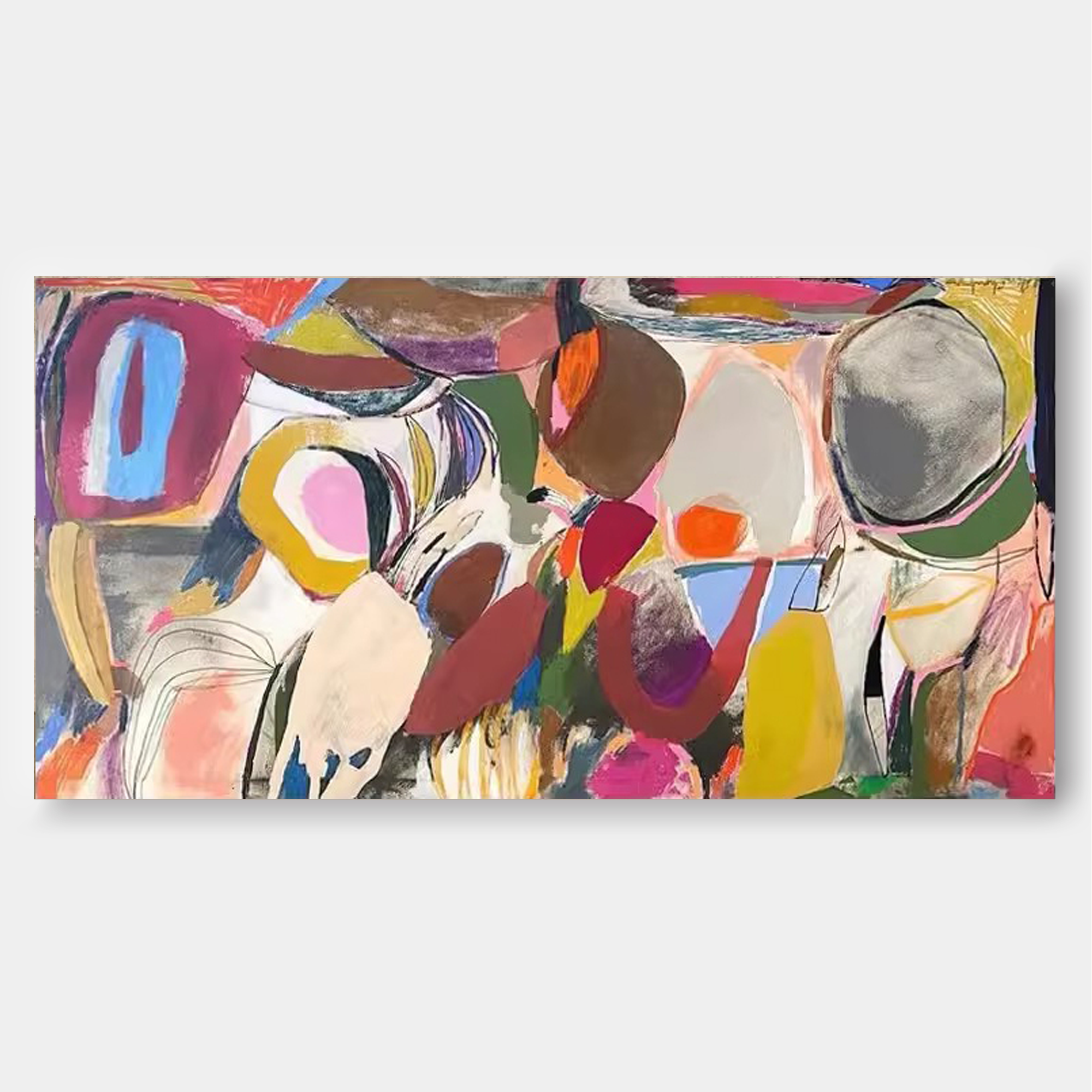 Abstract Expressionist Painting Organic Shapes