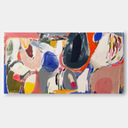 Abstract Expressionist Oil Painting Bold Colorful