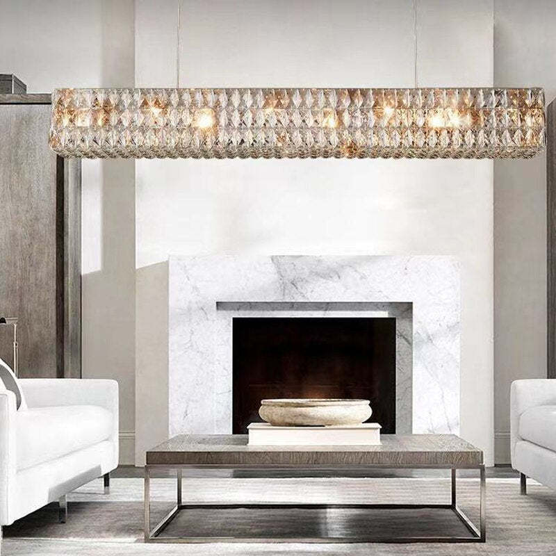 Kristy Rectangular Luxury Crystal Chandelier, 2 Colour