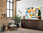 Cubist-Inspired Painting Blue Orange
