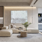 Minimalist Gray Block Painting Horizontal Modern