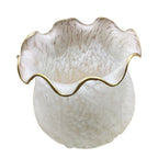 Arisha Vintage Flower shape Metal&Glass Modern Wall Lamp, White/Bronze