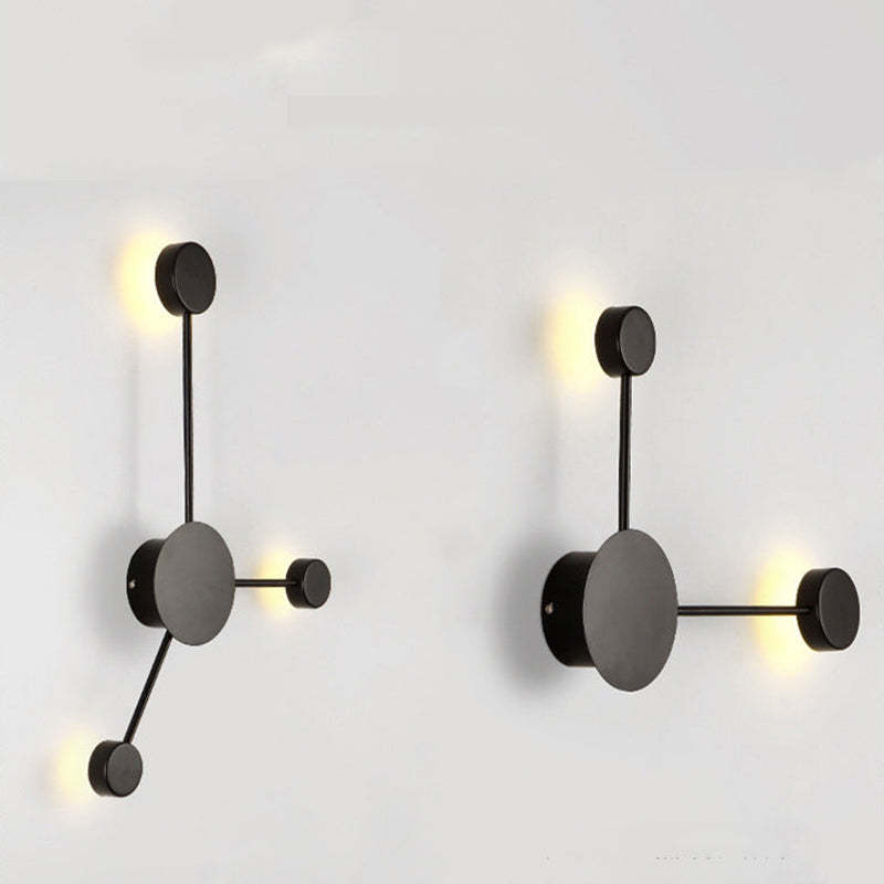 Arisha Modern Nordic Chessboard Metal Wall Lamp, Black