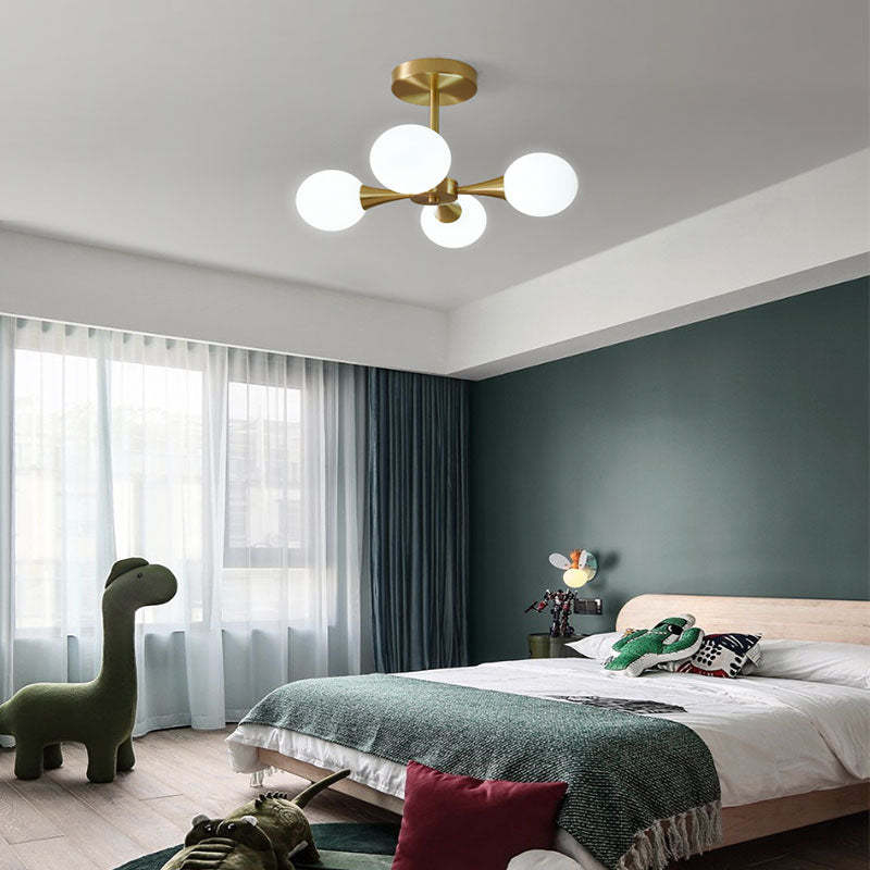 Valentina  Contemporary  Flush Mount Ceiling  Light, Glass Bubble