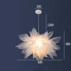 Arisha Modern Flower Fabric Pendant Light, Bedroom, White
