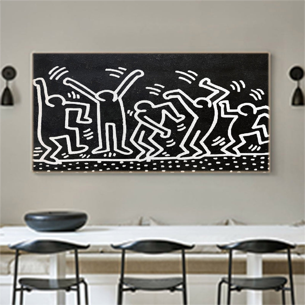 Keith Haring Dancing Figures Pop Art Painting