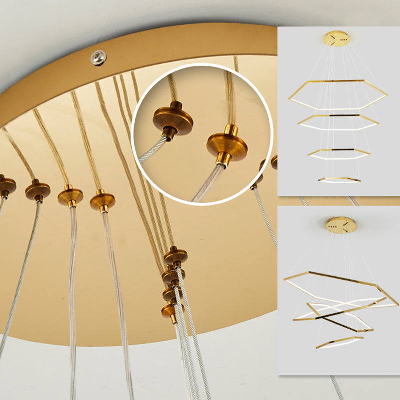Arisha Minimalist Geomatic Metal Pendant Light, Gold, DIY