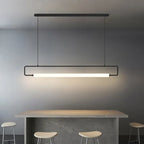 Arisha Modern Minimalist Rectangular Linear Pendant Light, Gold/Black