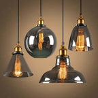 June Industrial Glass Pendant Light Clear/Amber/Smoke Grey