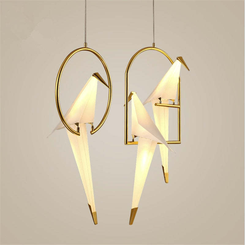 Arisha Modern Nordic Post Modern Bird Pendant Light, White/Clear
