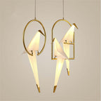Arisha Modern Nordic Post Modern Bird Pendant Light, White/Clear