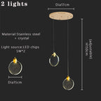 Kristy Luxury Circular Ripple Round Crystal Golden Chandelier