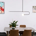 Arisha Minimalist Linear Mobile Pendant Light, Black