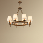 Silva vintage Ring Metal/Fabric Chandelier, Black/Copper