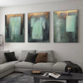Gold Abstract Triptych Oil Painting Set