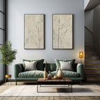 Wabi-Sabi Bamboo Diptych Bas-Relief Painting Set