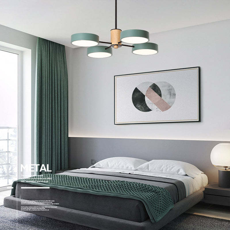 Arisha Art Deco Pendant Light, White/Green/Grey,Metal/Wood