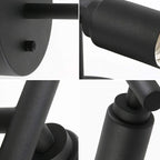 Silva Modern Glass Vanity Wall Lamp, Black, Bathroom, 3/4 Light
