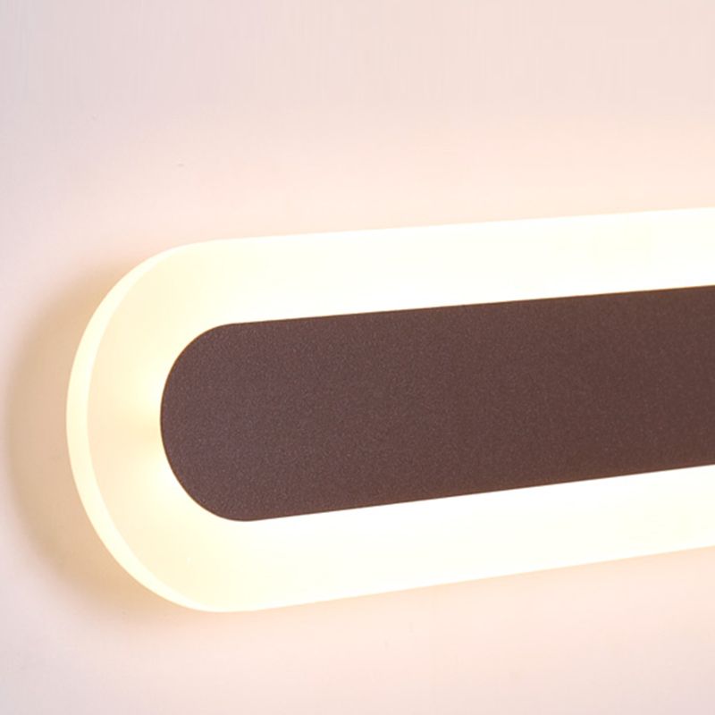 Arisha Modern Linear Vanity Wall Lamp, White/Brown, Bathroom