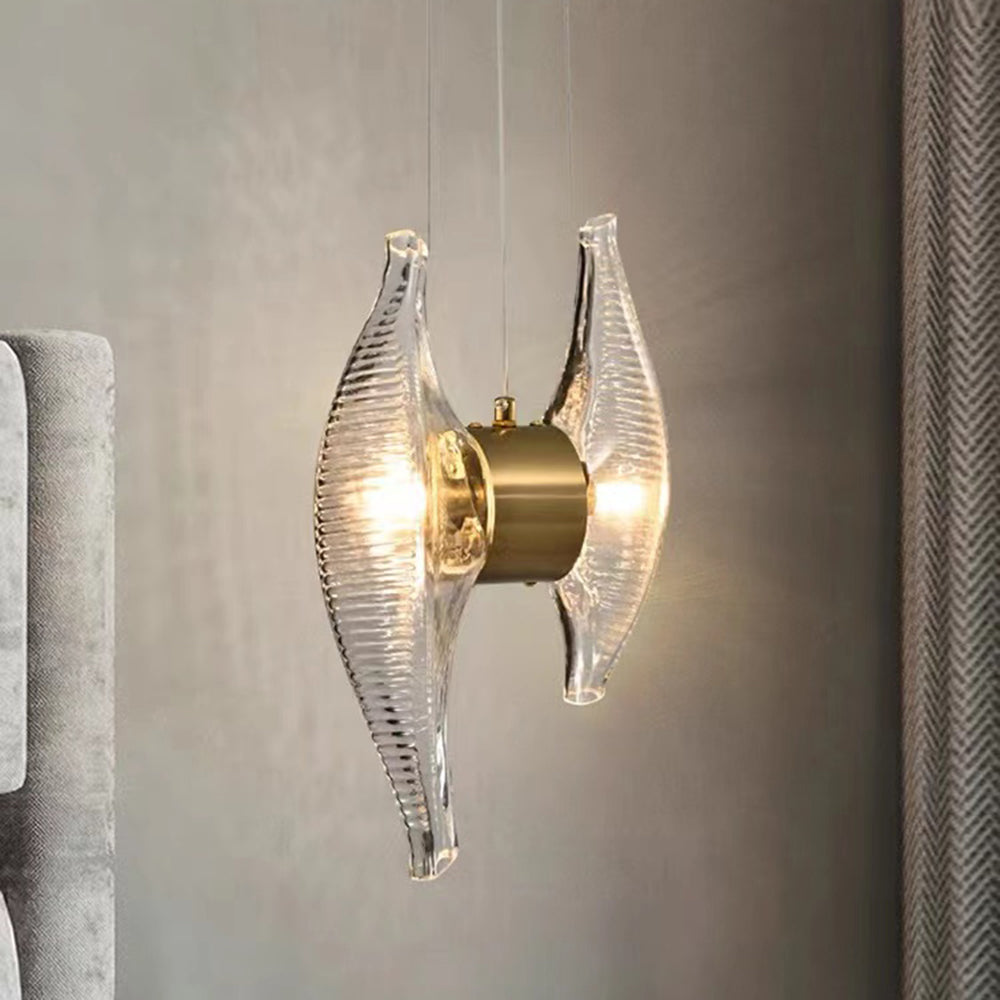 Kristy Luxury Capiz Shell Pendant Light, Glass/Metal, Bedside/Dining Room