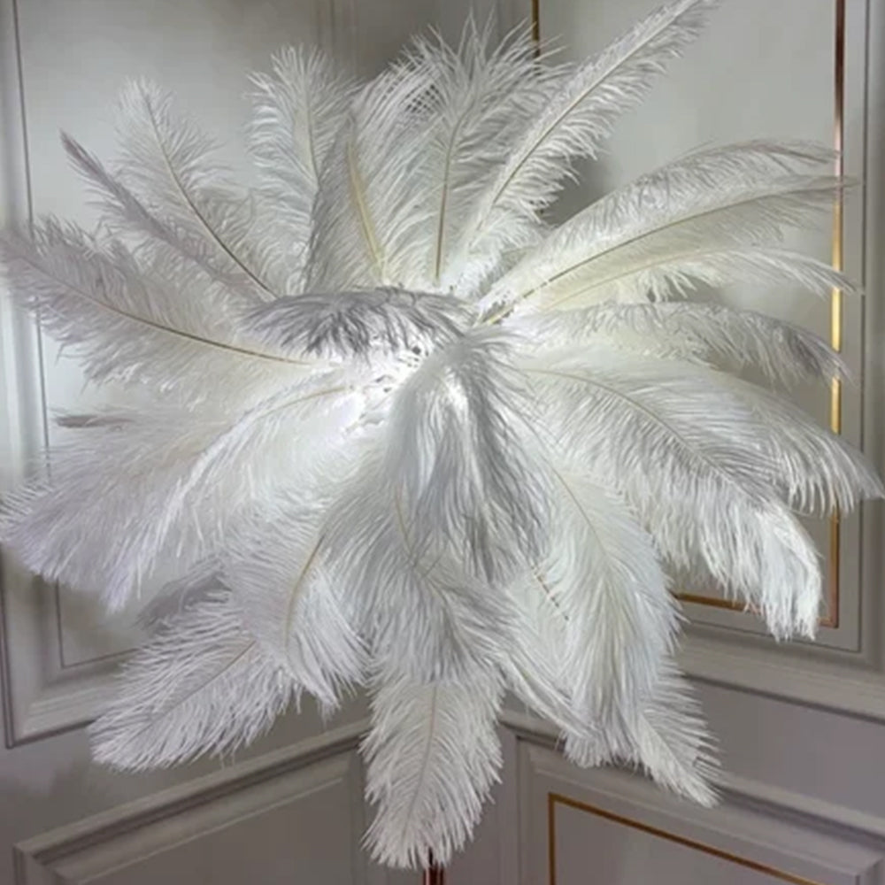 O'Moore Modern Natural Ostrich Feather Gold-plated Floor Lamp