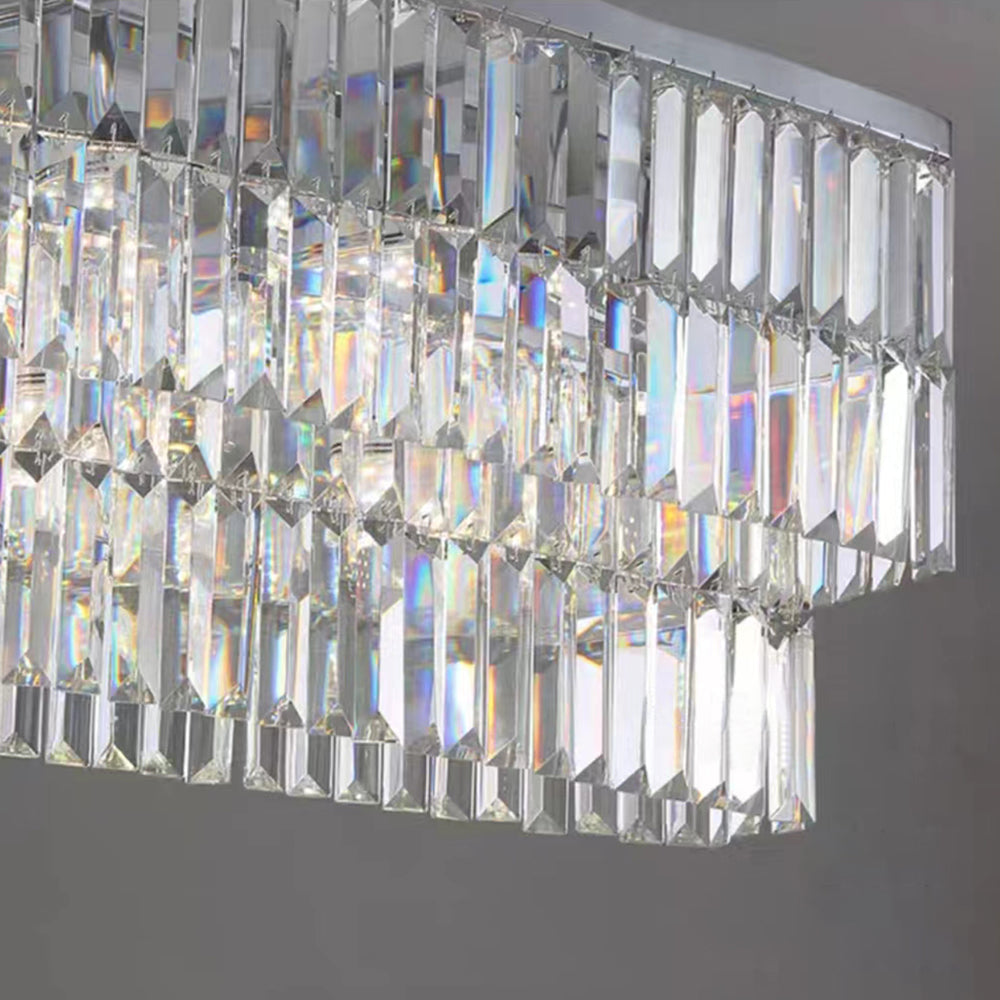 Kristy Modern Art Deco LED Pendant Light, Crystal/Metal