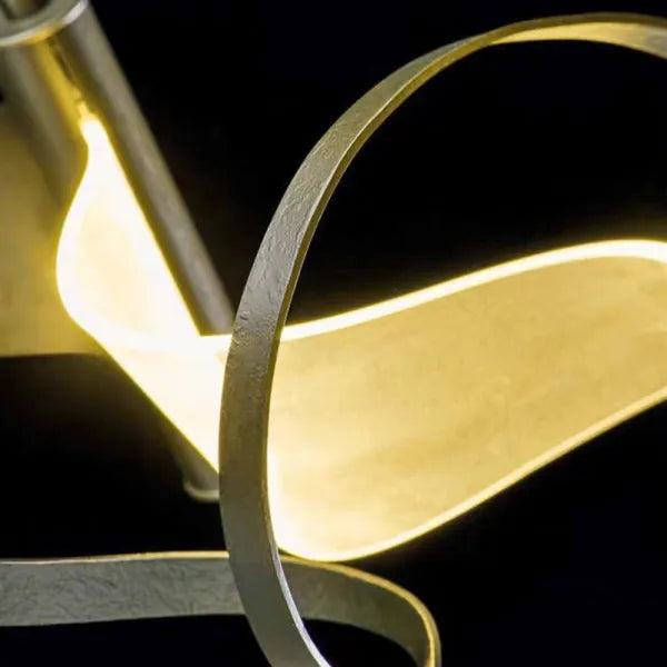 Arisha Metal Gold Pendant Light, Wavy Shape