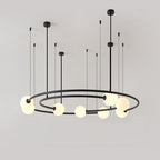 Valentina Modern Ring Metal Pendant Light, Black/Gold