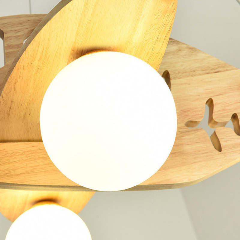 Arisha Vintage Airplane Shape Pendant Light, Wood
