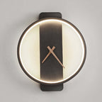 Valentina Arisha Square Clock Metal & Wall Lamp, Gold