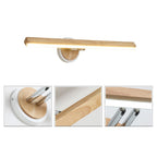 Muto Modern Linear Wooden Mirror Front Vanity Wall Lamp