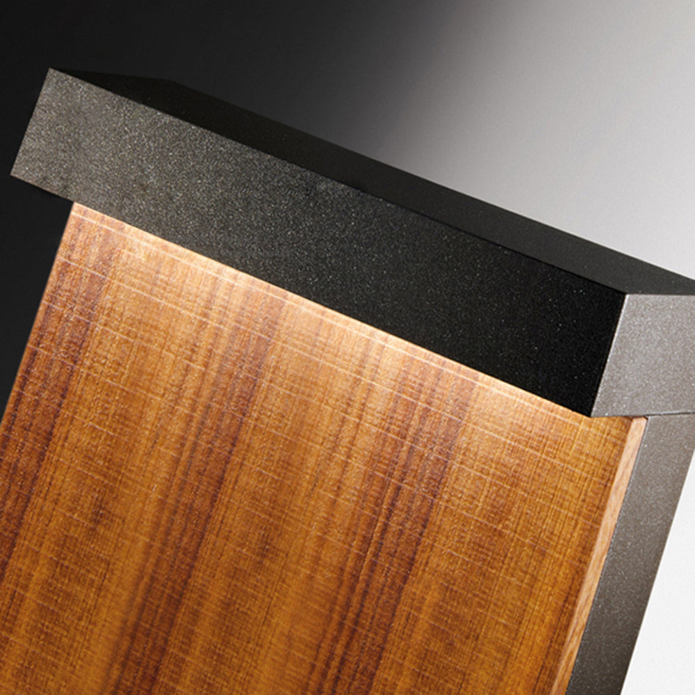 Ray Modern Metal Rectangular Outdoor Path Light, Wood