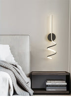 Arisha Modern LED Art Interior Wall Light Spiral, Black & White