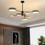 Arisha Pendant Light LED, Metal & Wood, Grey/White/Gold