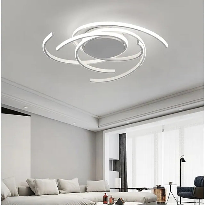 Arisha Modern Multi Arc Linetype Ceiling Light,Black/White
