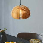 Muto Pumpkin Pendant Light, Wood